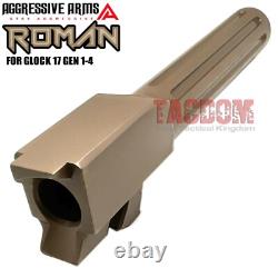 AGGRESSIVE ARMS ROMAN FDE SLIDE + PVD FDE ROMAN CUT Barrel FOR GLOCK 17 GEN 3