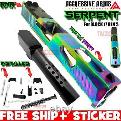 AGGRESSIVE ARMS SERPENT COMPLETE RAINBOW PORTED SLIDE BARREL For GLOCK 17 GEN 5