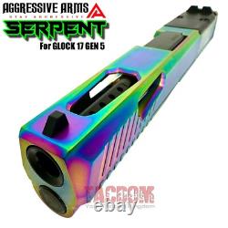 AGGRESSIVE ARMS SERPENT COMPLETE RAINBOW PORTED SLIDE BARREL For GLOCK 17 GEN 5