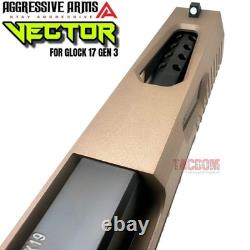AGGRESSIVE ARMS VECTOR COMPLETE PORTED FDE SLIDE & BARREL For GLOCK 17 GEN 3 RMR