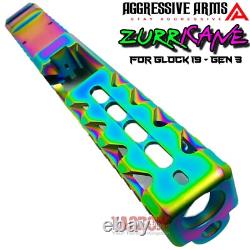 AGGRESSIVE ARMS ZURRICANE RAINBOW INSANE PORTED SLIDE For GLOCK 19 GEN 3 USA