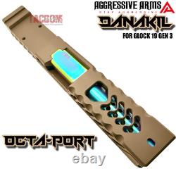 Aggressive Arms Danakil Complete Fde Ported Slide + Rainbow Barrel For Glock 19