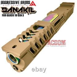 Aggressive Arms Danakil Complete Fde Ported Slide + Rainbow Barrel For Glock 19