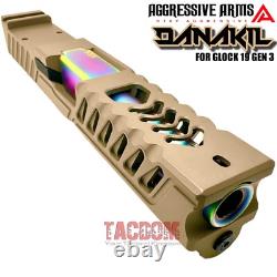 Aggressive Arms Danakil Complete Fde Ported Slide + Rainbow Barrel For Glock 19