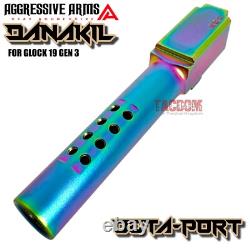 Aggressive Arms Danakil Complete Fde Ported Slide + Rainbow Barrel For Glock 19