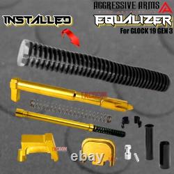 Aggressive Arms Equalizer Complete Ported White Slide Gold Barrel For Glock 19
