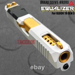 Aggressive Arms Equalizer Complete Ported White Slide Gold Barrel For Glock 19