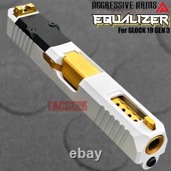 Aggressive Arms Equalizer Complete Ported White Slide Gold Barrel For Glock 19