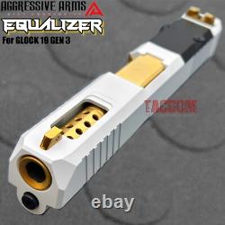 Aggressive Arms Equalizer Complete Ported White Slide Gold Barrel For Glock 19