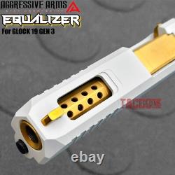 Aggressive Arms Equalizer Complete Ported White Slide Gold Barrel For Glock 19