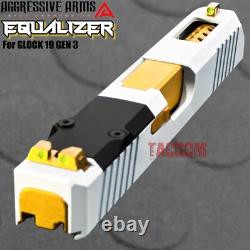 Aggressive Arms Equalizer Complete Ported White Slide Gold Barrel For Glock 19