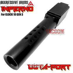 Aggressive Arms Inferno Complete Ported Red Slide Black Barrel For Glock 19 Gen3