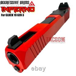 Aggressive Arms Inferno Complete Ported Red Slide Black Barrel For Glock 19 Gen3