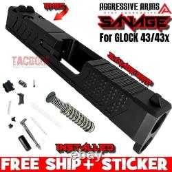 Aggressive Arms Savage Complete Slide + Upper Parts For Glock 43 43x Black