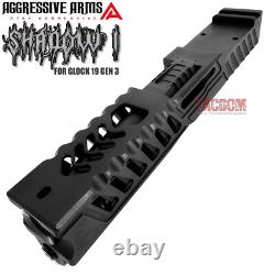 Aggressive Arms Shadow Complete Black Ported Slide + Rainbow Barrel For Glock 19
