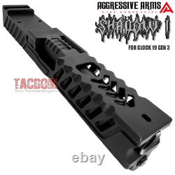 Aggressive Arms Shadow Complete Black Ported Slide + Rainbow Barrel For Glock 19
