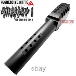 Aggressive Arms Shadow Complete Black Ported Slide + Rainbow Barrel For Glock 19