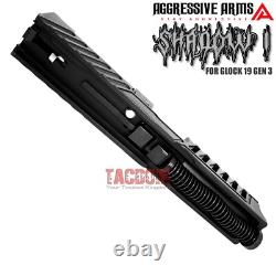 Aggressive Arms Shadow Complete Black Ported Slide + Rainbow Barrel For Glock 19