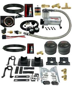 Air Helper Spring Over Load Kit Black Gauge & Tank For 2005-10 Ford F250 2WD