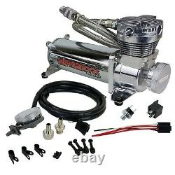 Airmaxxx 480 Chrome Air Compressor Kit with Air Intake Filter Relocator 180 psi