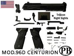 BERETTA 96D CENTURION. 40 S&W SLIDE WithTRIJICON NIGHT SIGHTS & LOWER PARTS KIT