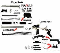 Cross Armory Upper Parts & Lower Part Kit for GEN 3 Glock 19 / P80 PF940C 9mm