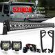 Fit 07-18 Jeep Wrangler JK 5D 52 INCH LED Light Bar+Mounting Bracket+ 2x 4 Pods