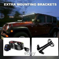 For 07-18 Jeep Wrangler JK 3-Row 52 LED Light Bar+20 Lower+4x Pods+Mount Kit