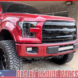 For 2015 2016 2017 Ford F150 Front Grille King Ranch Style WithCam HL GLOSS BLACK