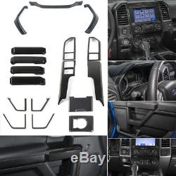 For Ford 2015+ F150 Interior Decor Cover Trims Parts Whole Kit 17pc Carbon Fiber