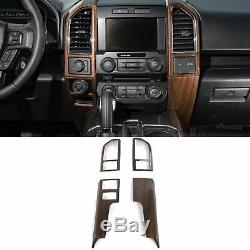 For Ford 2015+ F150 Interior Decor Cover Trims Parts Whole Kit 17pc Wood Grain