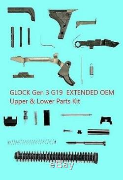 For GLOCK Gen 3 G19 EXTENDED OEM Upper & Lower Parts Kit Fits 9 millimeter