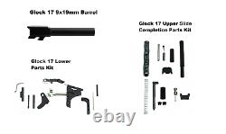 For Glock 17 Gen 3 9mm Barrel + Upper Completion Kit + Lower Parts Kit Poly 80