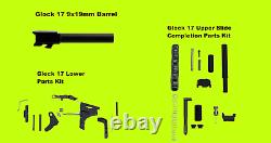 For Glock 17 Gen 3 9mm Barrel + Upper Slide Completion Kit + Lower Parts Kit G17
