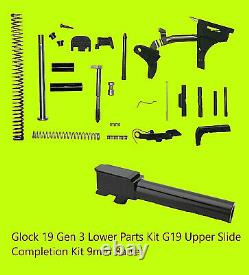 For Glock 19 Gen 3 Lower Parts Kit G19 Upper Slide Completion Kit 9mm Barrel