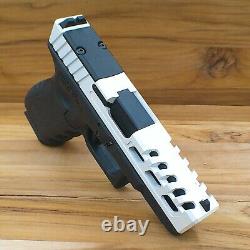 For a Glock 17 Complete Slide gen3 WHITE RMR Black Barrel