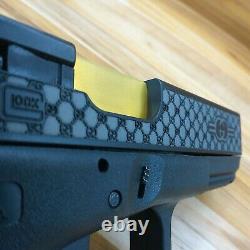 For a Glock 19 Complete GUCCI Custom Lasered Slide gen3 RMR Gold Barrel Sights