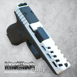 For a Glock 19 Complete Slide gen3 WHITE RMR Black Barrel