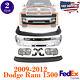 Front Bumper Chrome Kit + Fog Lights with Brackets For 2009-2012 Dodge Ram 1500