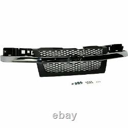 Front Bumper Chrome Kit + Grille + Fog Lights For 2004-2012 Chevrolet Colorado