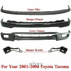 Front Bumper Primed + Filler + Valance + Brackets For 2001-2004 Toyota Tacoma