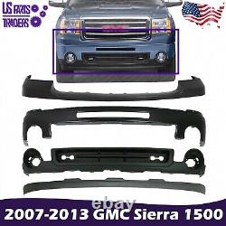 Front Bumper Primed Steel + Upper + Lower Valance For 2007-2013 GMC Sierra 1500