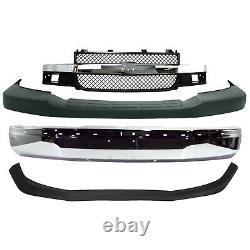 Front Chrome Bumper Kit + Grille For 2003-2017 Chevy Express / GMC Savana Van