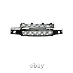 Front Chrome Bumper Kit + Grille For 2003-2017 Chevy Express / GMC Savana Van