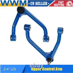 Front Upper Control Arm 2-4'' Lift Kit For 2007-2015 Chevy Silverado 1500 Blue