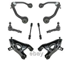 Front Upper & Lower Control Arm Sway Bar Link Tie Rod Coil Spring Suspension 2WD