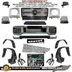 G63 AMG Body Kit Bumper Flares Led Lip Grille Parts Molding Tips G500 G550 G55