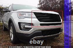 GTG 2016 2017 Ford Explorer 2PC Gloss Black Replacement Upper Billet Grille Kit