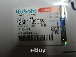Genuine Kubota Engine Upper & Lower Gasket Kit Wg600 Part # 12581-99059