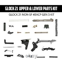 Glock 21 (nonsf) Upper And Lower Build Kit 45acp With Ss Guide Rod Assembly